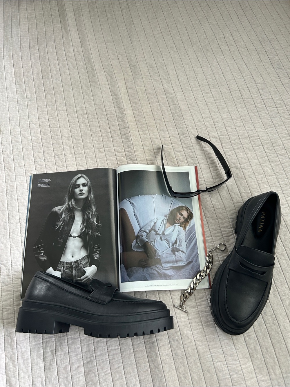 Portland leather Patina Zoe classic chunky platform lug loafers 9 women